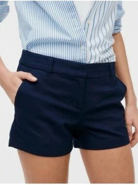 J CREW NWT 3.5” Navy Blue Chino Shorts H5616 Cotton Blend Size 8